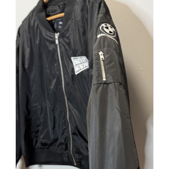 Unbranded Men’s Jacket Bomber Style Black SZ 2X With Flag And Other Patches - Picture 4 of 13